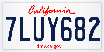 CA license plate 7LUY682