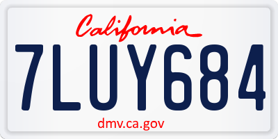 CA license plate 7LUY684