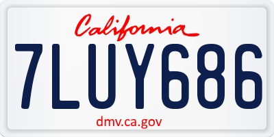 CA license plate 7LUY686