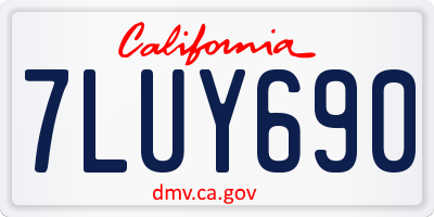 CA license plate 7LUY690
