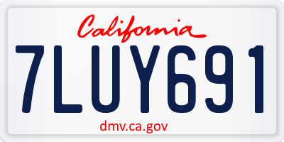 CA license plate 7LUY691