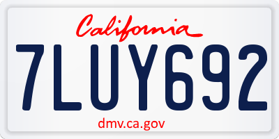 CA license plate 7LUY692