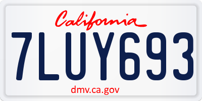CA license plate 7LUY693
