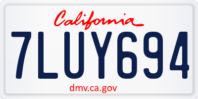 CA license plate 7LUY694