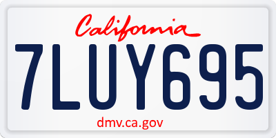 CA license plate 7LUY695