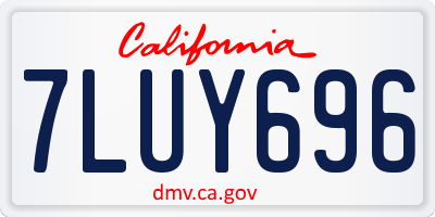 CA license plate 7LUY696