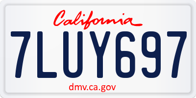 CA license plate 7LUY697