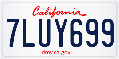 CA license plate 7LUY699