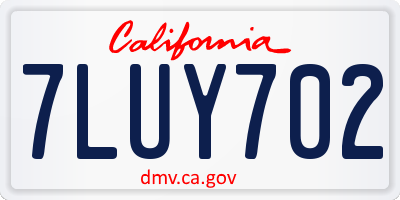 CA license plate 7LUY702