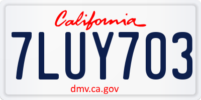 CA license plate 7LUY703