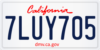 CA license plate 7LUY705