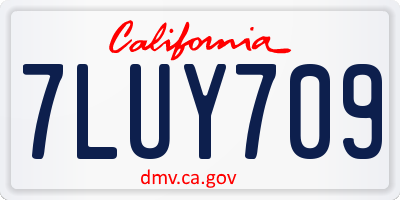CA license plate 7LUY709