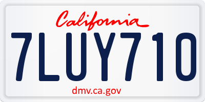 CA license plate 7LUY710