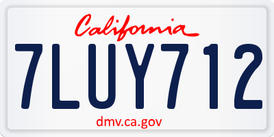 CA license plate 7LUY712