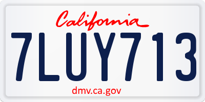 CA license plate 7LUY713