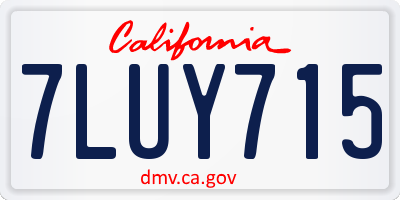 CA license plate 7LUY715