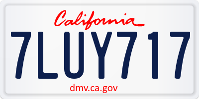 CA license plate 7LUY717