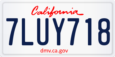 CA license plate 7LUY718