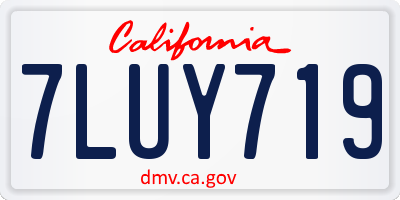CA license plate 7LUY719
