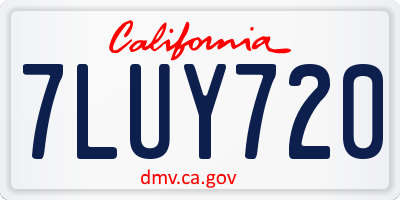CA license plate 7LUY720