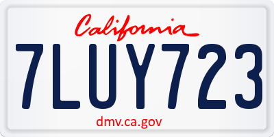 CA license plate 7LUY723