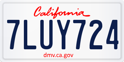 CA license plate 7LUY724