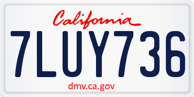 CA license plate 7LUY736