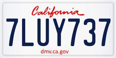 CA license plate 7LUY737