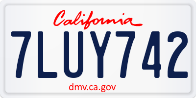 CA license plate 7LUY742