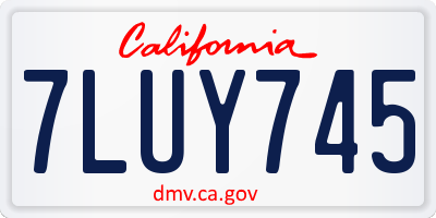 CA license plate 7LUY745