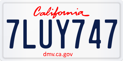 CA license plate 7LUY747