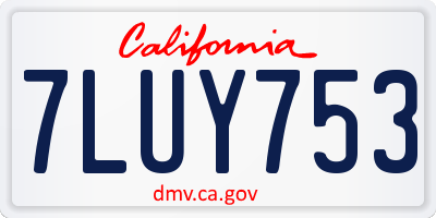 CA license plate 7LUY753