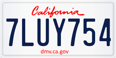CA license plate 7LUY754