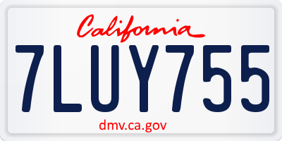 CA license plate 7LUY755