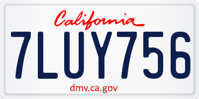 CA license plate 7LUY756