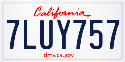 CA license plate 7LUY757