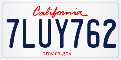 CA license plate 7LUY762