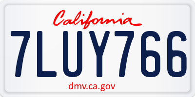 CA license plate 7LUY766