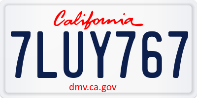 CA license plate 7LUY767