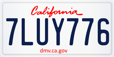 CA license plate 7LUY776