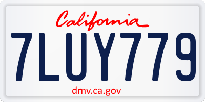 CA license plate 7LUY779