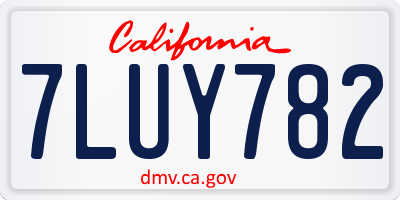 CA license plate 7LUY782
