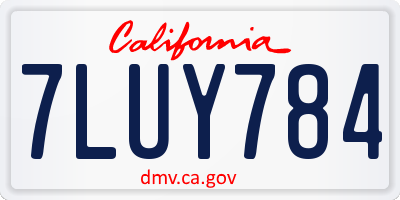 CA license plate 7LUY784