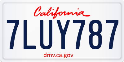 CA license plate 7LUY787