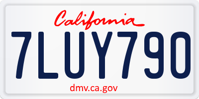 CA license plate 7LUY790