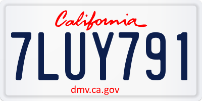 CA license plate 7LUY791