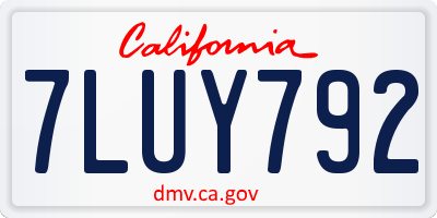 CA license plate 7LUY792