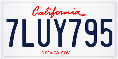CA license plate 7LUY795