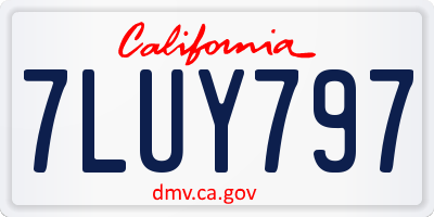 CA license plate 7LUY797