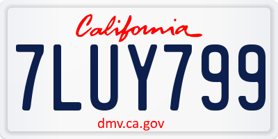 CA license plate 7LUY799